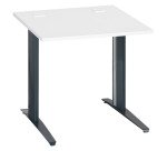 Bureau droit blanc L 80 cm piètement "L" métal Essens