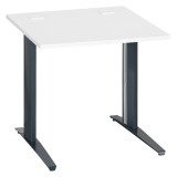 Bureau droit blanc L 80 cm piètement "L" métal Essens