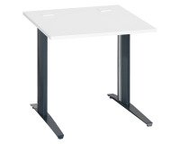 Bureau droit blanc L 80 cm piètement "L" métal Essens