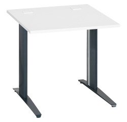 Bureau droit blanc L 80 cm piètement "L" métal Essens