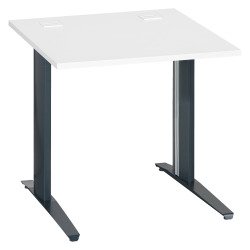 Bureau droit blanc L 80 cm piètement "L" métal Essens