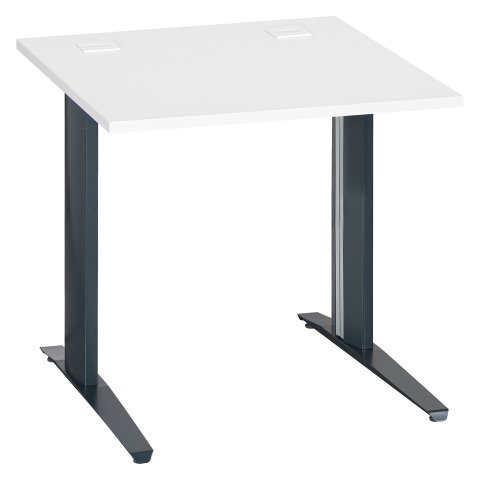 Mesa recta Excellens Patas fijas Metal Plus 80 cm Blanco / Antracita