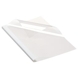 Book bound file with back 8 mm, 250 g - white, transparent