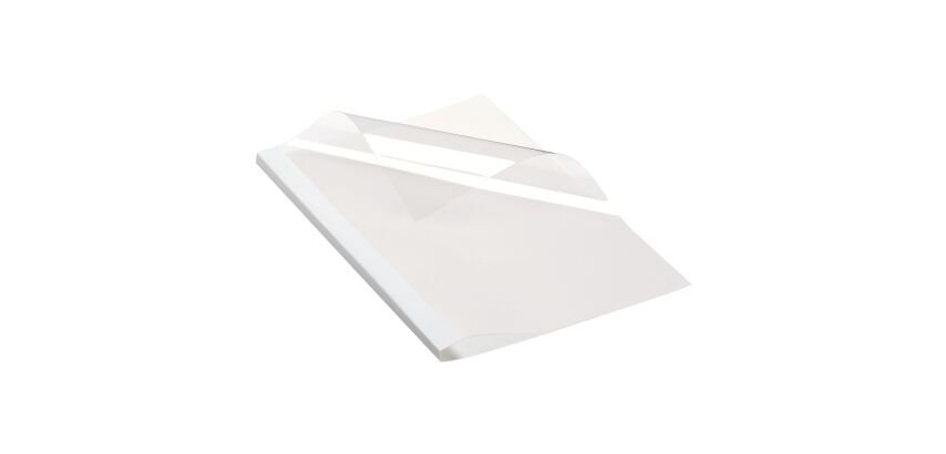 Book bound file with back 8 mm, 250 g - white, transparent