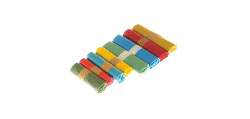 Bolsas de basura Amarillo sin Autocierre 37,5 micras 110L - Rollo de 10 bolsas