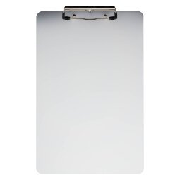 Clipboard, brushed aluminium, 23 x 35 cm, clip with rubber tips