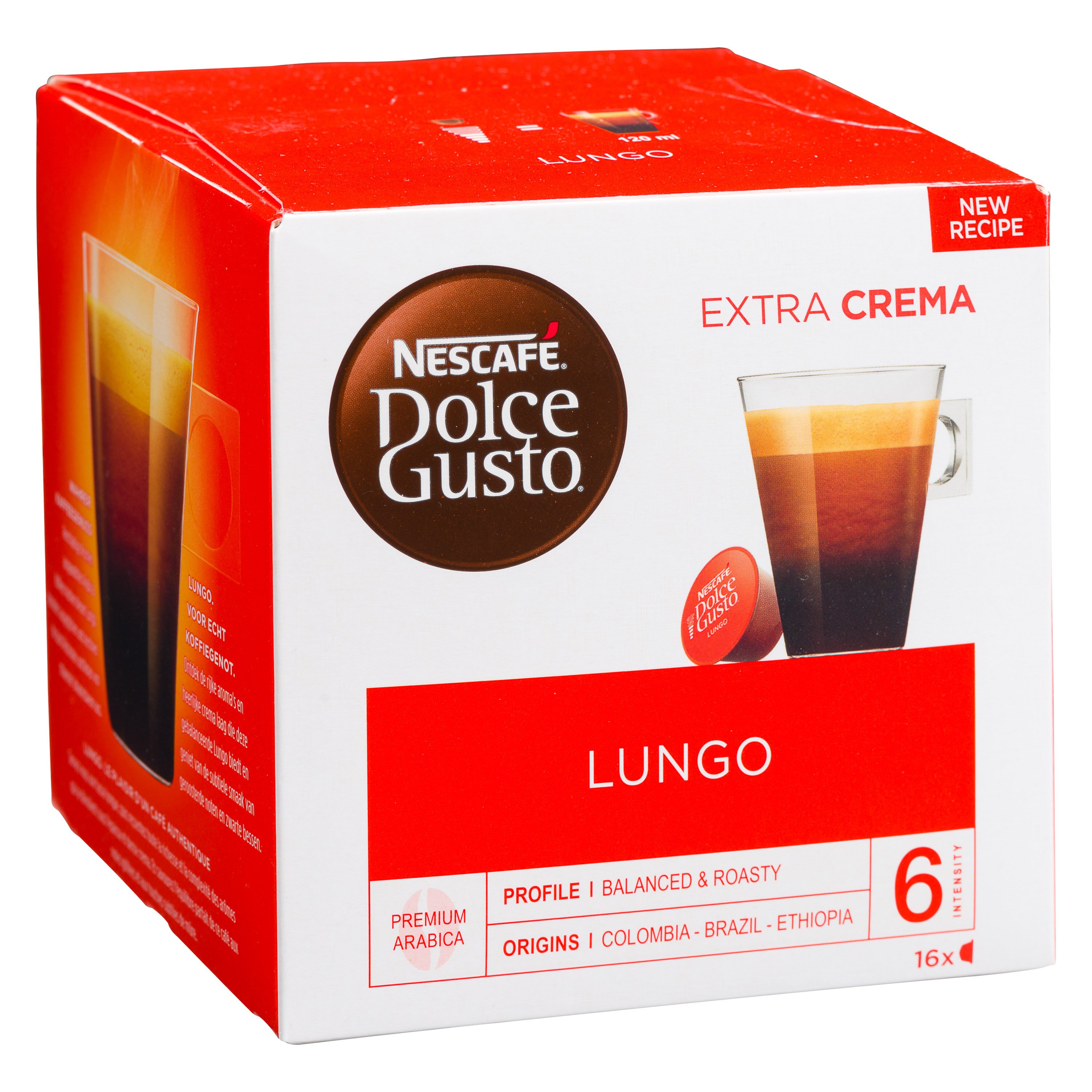 Box of 16 coffee capsules Nescafe Dolce Gusto Lungo on bruneau.lu