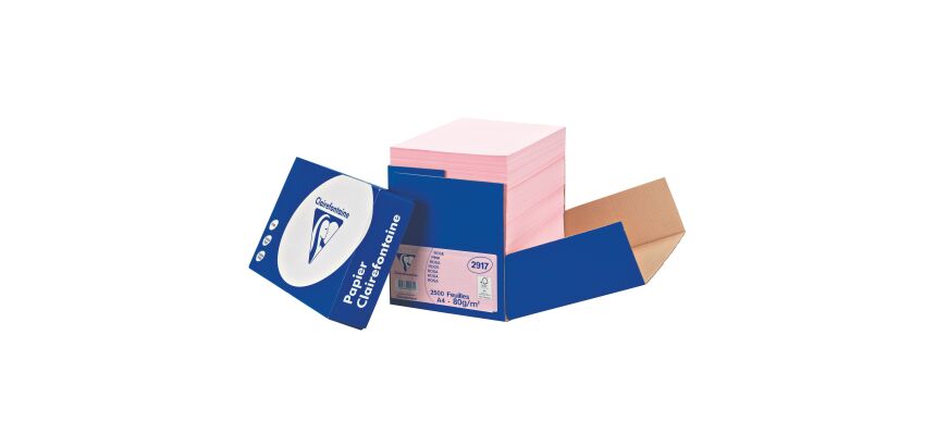 Papier couleur A4 80 g Clairefontaine Trophée couleurs pastel - Boîte de 2500 feuilles