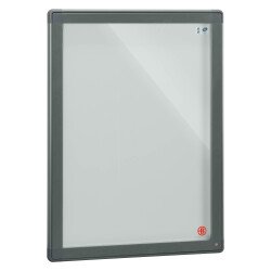 Outside display case, grey, swing doors, 9 sheets