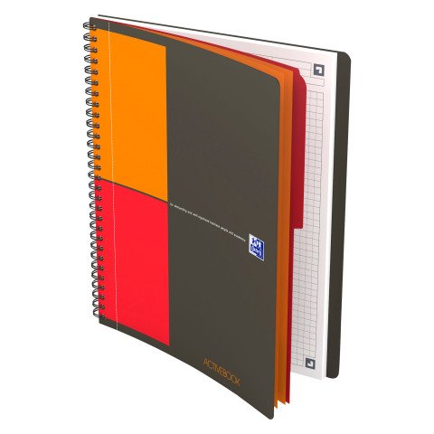 Cuaderno espiral Oxford International Activebook B5 17,6 x 25 cm - Perforado 4 agujeros - Pequeños cuadros - 160 páginas