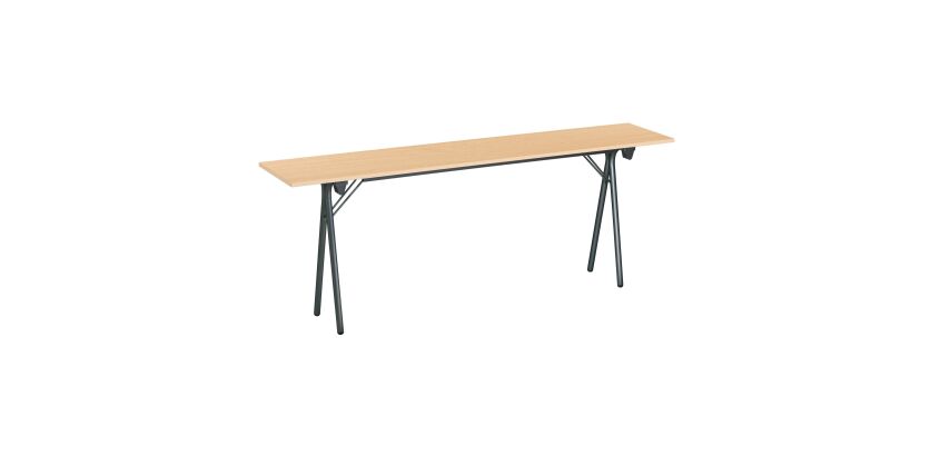 Table de formation pliante plateau hêtre L 200 x P 40 cm