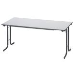 Mesa de reunión clasica plegable gris con patas negras