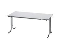 Mesa de reunión clasica plegable gris con patas negras