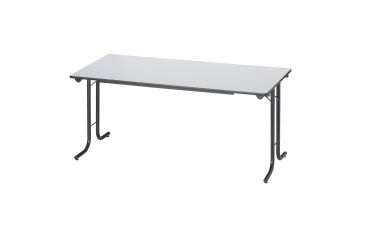 Mesa de reunión clasica plegable gris con patas negras