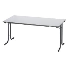 Mesa de reunión clasica plegable gris con patas negras