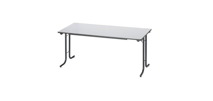 Table rectangulaire pliante plateau gris clair L 160 x P 70 cm - Classique