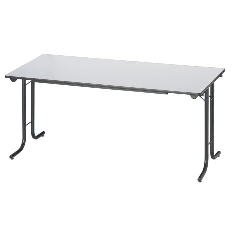 Table rectangulaire pliante plateau gris clair L 160 x P 70 cm - Classique