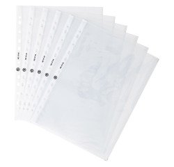 Bruneau A4 smooth polypropylene punched pockets 7.5/100th - Box of 100