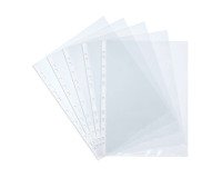 Doos 100 geperforeerde hoesjes doorzichtig Bruneau A4 polypropyleen 7,5/100