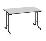 Table rectangulaire pliante plateau gris clair L 120 x P 70 cm - Classique