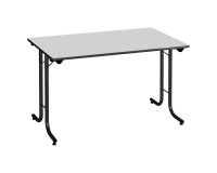 Mesa de reunión plegable rectangular clásica An 120 x Fon 70 cm gris patas negras