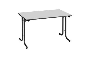Mesa de reunión plegable rectangular clásica An 120 x Fon 70 cm gris patas negras