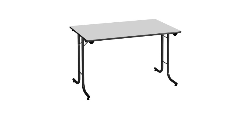 Table rectangulaire pliante plateau gris clair L 120 x P 70 cm - Classique