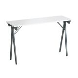 Table de formation pliante plateau gris clair L 120 x P 40 cm