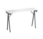 Table de formation pliante plateau gris clair L 120 x P 40 cm