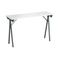 Table de formation pliante plateau gris clair L 120 x P 40 cm