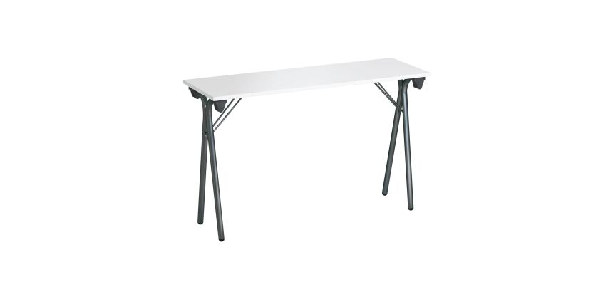 Table de formation pliante plateau gris clair L 120 x P 40 cm