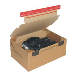 Mailbox ColomPac® instant assembly cardboard box with adhesive closure "round trip" 38.4 x 29 x 19 cm