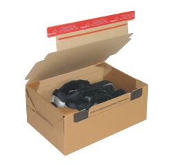 Mailbox ColomPac® instant assembly cardboard box with adhesive closure "round trip" 38.4 x 29 x 19 cm