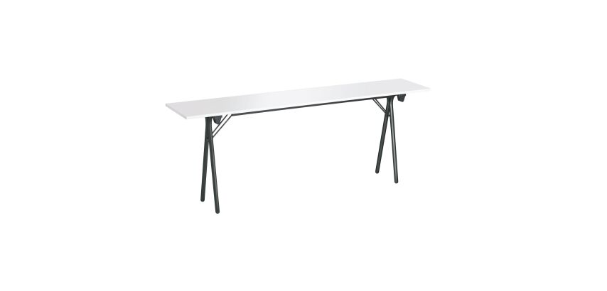 Table de formation pliante plateau gris clair L 200 x P 40 cm