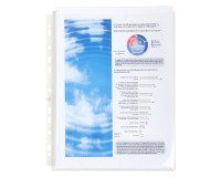 Fundas multitaladro Exacompta A4 con fuelle liso de polipropileno 20/100e. Caja de 10