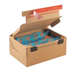 ColomPac® cardboard post box with instant assembly and "return" adhesive closure L 33.6 x W 24.2 x H 14 cm