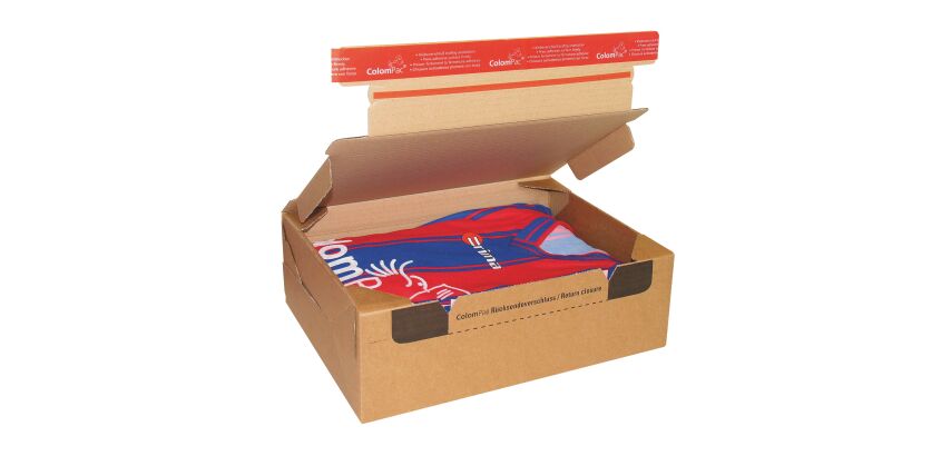 Boîte postale carton ColomPac® montage instantané et fermeture adhésive « aller-retour »