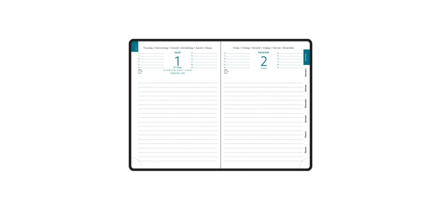 Agendas Rendez-vous Exacompta Journalier - 12 x 17 cm - Journalier 17 - Année 2027