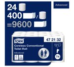 Papier toilette double épaisseur Compact universel Tork - Carton de 24 rouleaux 400 feuilles