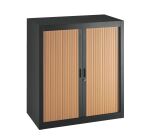Armoire à rideaux démontables Economique 100 x 90 cm anthracite-hêtre