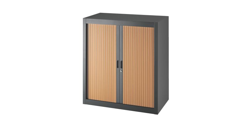 Armoire à rideaux démontables Economique 100 x 90 cm noir-hêtre