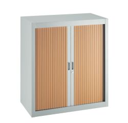 Armoire à rideaux démontables Economique 100 x 90 cm gris clair-hêtre