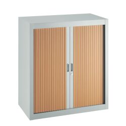 Armoire à rideaux démontables Economique 100 x 90 cm gris clair-hêtre