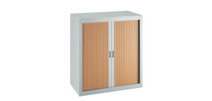 Armoire à rideaux démontables Economique 100 x 90 cm gris clair-hêtre