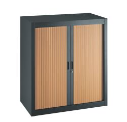 Armoire à rideaux démontables Economique 100 x 90 cm anthracite-hêtre