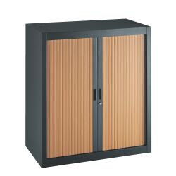 Armoire à rideaux démontables Economique 100 x 90 cm anthracite-hêtre