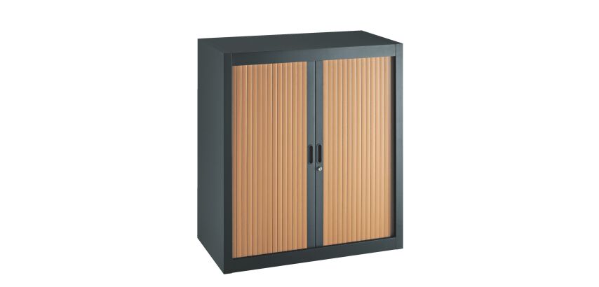Armoire à rideaux démontables Economique 100 x 90 cm anthracite-hêtre
