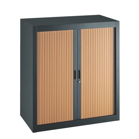 Armoire à rideaux démontables Economique 100 x 90 cm anthracite-hêtre