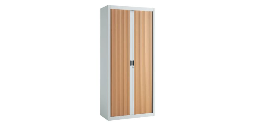 Armoire à rideaux démontables Economique 195 x 90 cm gris clair-hêtre