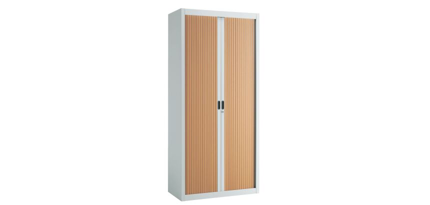 Armoire à rideaux démontables Economique 195 x 90 cm gris clair-hêtre